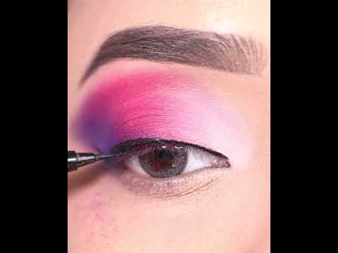 Very Easy to Create Simple eyeshadow Look || Blue and Pink eyeshadow Tutorial || Shilpa #shorts