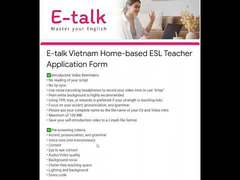 HOW TO FILL OUT E-TALK APPLICATION FORM.