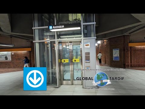 Global Tardif MRL traction elevator at the Snowdon Métro station in Montreal QC