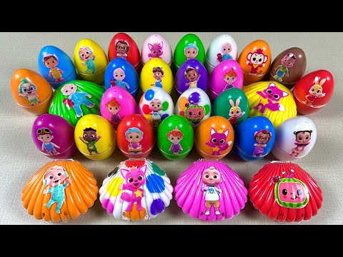 Rainbow Eggs SLIME: Digging Hogi in Seashell with CLAY Coloring! Satisfying ASMR Videos