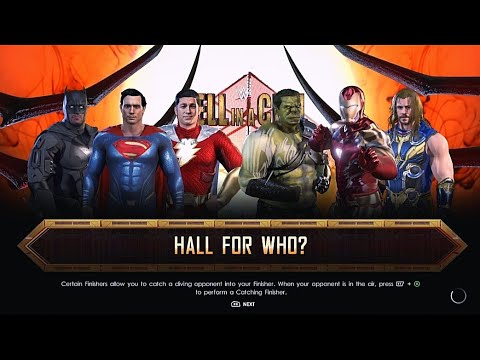 wwe full match. hell for who match. team DC vs team Marval wwe full match. hull vs superman