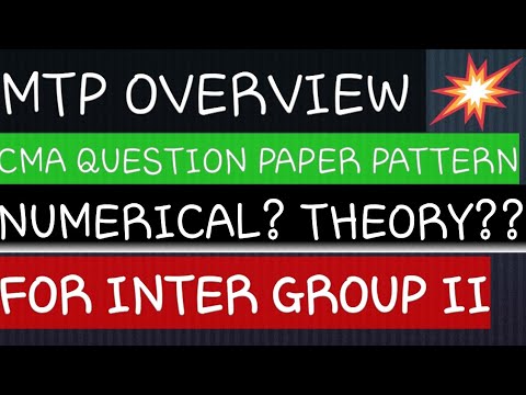 CMA Question Paper Pattern for INTER GROUP II