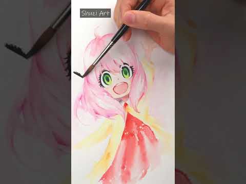 Anime Watercolor | Anya Forger from Spy x Family | #shorts