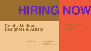 Creativ Medium : we are hiring designers, artists and technologists