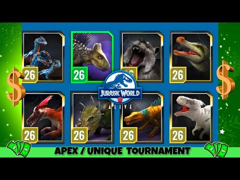 Jurassic World Alive PVP: APEX vs UNIQUE at the Hard Cash Tournament!