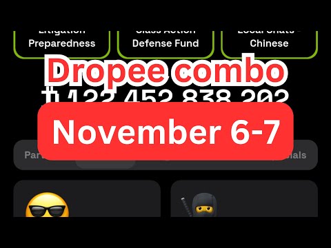 💯 Dropee daily combo & Question today | dropee daily combo&Question 6 November | Daily Combo Dropee