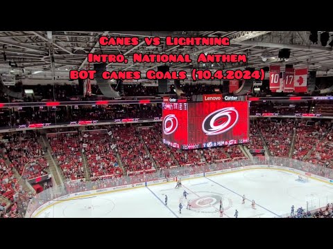 Hurricanes Vs Lightning Pregame Intro, National Anthem, and BOTH CANES GOALS!!!! Oct 7 2024