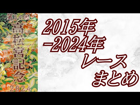 高松宮記念 2015年～2024年 レースまとめ