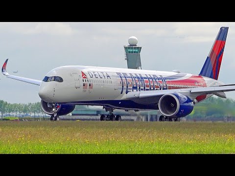 40 BIG PLANES TAKING OFF & LANDING | 6x B747, A380, B777, A350 | Amsterdam Schiphol Spotting