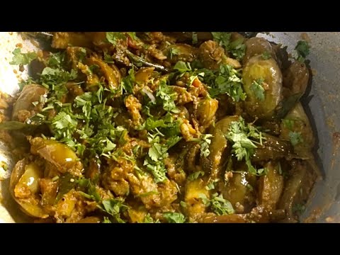 BRINJAL CURRY RECIPE ll COOKING WITH LATHA ll ￼ green chilli brinjal curry