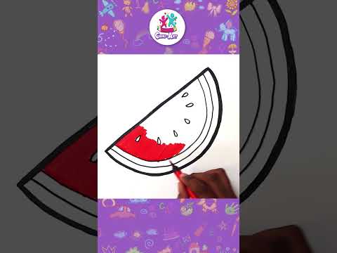 Watermelon Drawing For Kids 🍉 #shorts #easydrawing