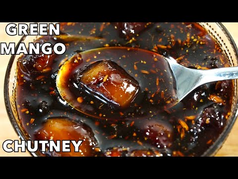 SWEET & SOUR GREEN MANGO CHUTNEY (Can Be Stored For 1 Year) | GUR AAM RECIPE