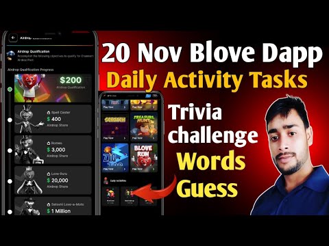 20 Nov Blove Dapp Trivia challenge & words guess combo | BLove  Daily Activity Today, crypto mining