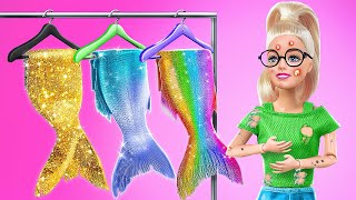 💜 HOW TO BECOME MERMAID 💙 Extreme Dolls Makeover & Beauty Gadgets! | From Vampire To Mermaid