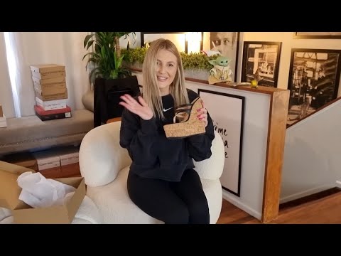 Catie Unboxes Some 7 Inch High Heel Summer Style Cork Wedges With Black Matte Straps