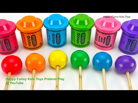 Learn Counting Learn Colors with Play Doh Lollipops Surprise Eggs and Surprise Toys