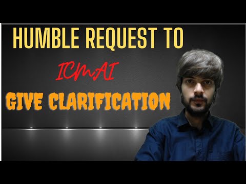 Request To ICMAI I Provide Clarification