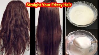 Straight Your Frizzy & Curly Hair Just 1 Time Use At Home || Frizzy Hair To Smooth Hair Hacks