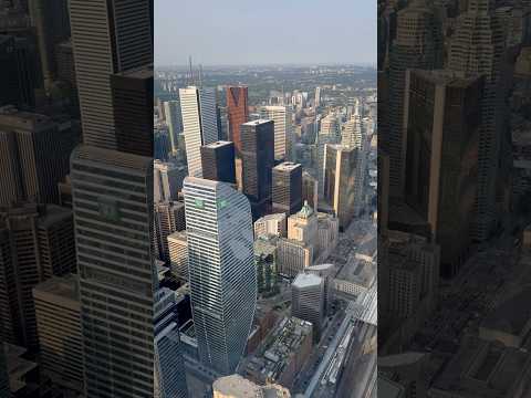 Stunning view of Toronto cityscape from the iconic CN Tower! #travel #cntower #cntowerview #toronto