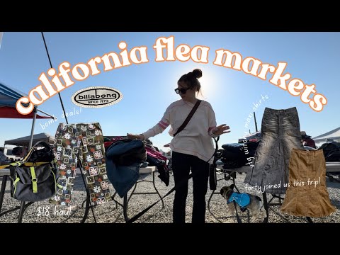 Thrift with me! Two rounds of California flea markets! Dreamy y2k $18 haul #thriftwithme