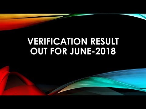 Verification Result Out for June-2018