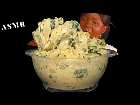 ASMR ALFREDO CREAMY PASTA MUKBANG (NO Talking) |Slurpy Sticky Eating Sounds