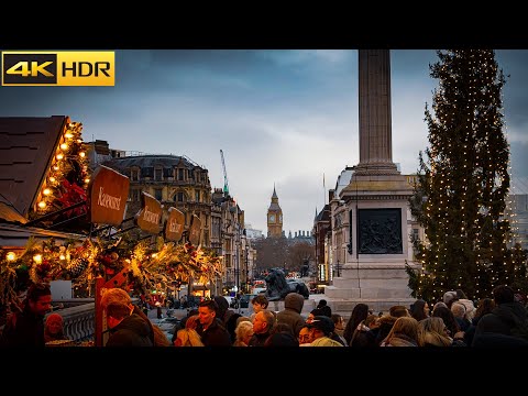 🚶‍♂️ 3-Hour Christmas Walk in London-2024🎄Christmas in London[4K HDR]