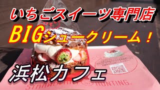 【浜松カフェ】いちごスイーツ専門店・ストロベリーハンティングの超BIGなシュークリームを食べてみた！