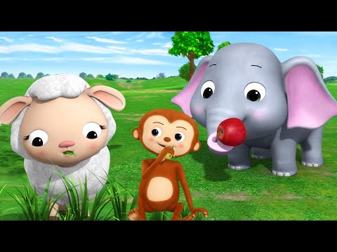 Fun Animal Feast: Bananas, Grass, and Apples—Oh My! | Fun Baby Songs | Classic Baby Songs