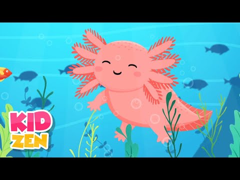 Relaxing Music For Children - Good Morning Sunshine | 3 Hours of  Piano Music | Cute Baby Axolotl