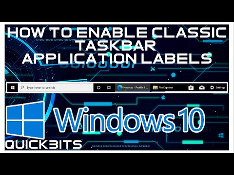 How To Enable | Windows 10 | Taskbar Application Labels