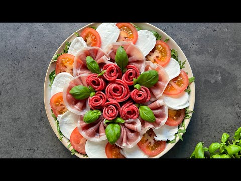 Easy Caprese Salad Plating with Prosciutto & Salami | Plating Tutorial ✨