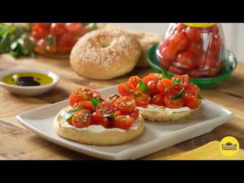 Bruschetta Bagel with Glorys Cherry Tomatoes