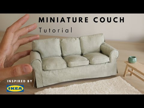 Miniature Couch Tutorial - Inspired by IKEA Ektorp (No sewing)