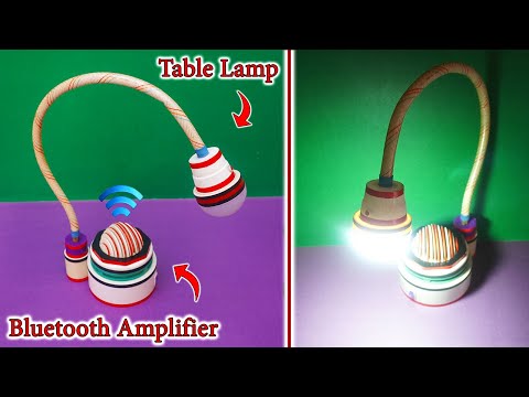 How To Make A Table Lamp & Bluetooth Amplifier | Homemade Table Lamp | Mini Amplifier DIY | LED Lamp