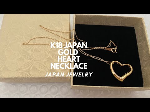 K18 japan gold 2cut necklace with open heart pendant 2024