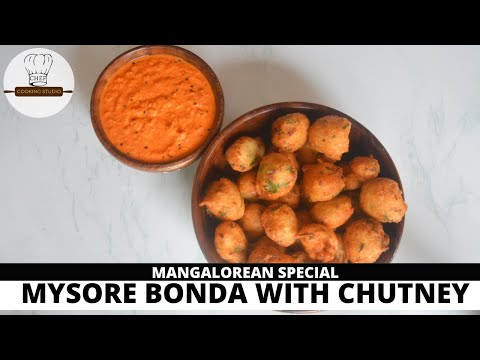 Monsoon special 😍 : Mysore Bonda recipe with Special Mysore Chutney | Mysore Bajji