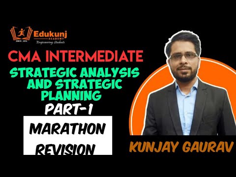 Strategic Analysis & Strategic Planning Marathon | Part-1 | CMA INTER | SM | Kunjay Gaurav