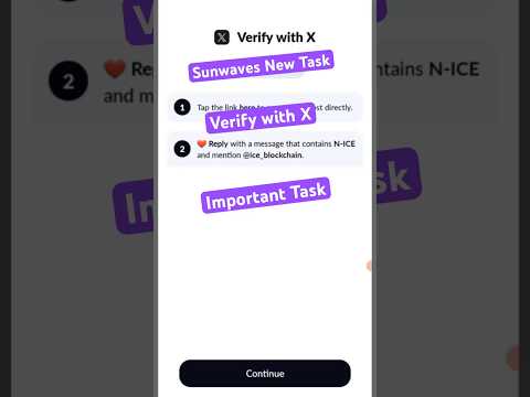 Sunwaves Token Verify With X New Task #sunwaves #sunwavestoken #shorts #airdrop