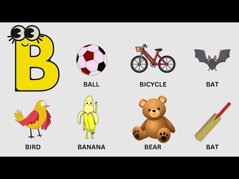 Letter B flashcards | B Flashcards Words for kids | ABC Flashcards