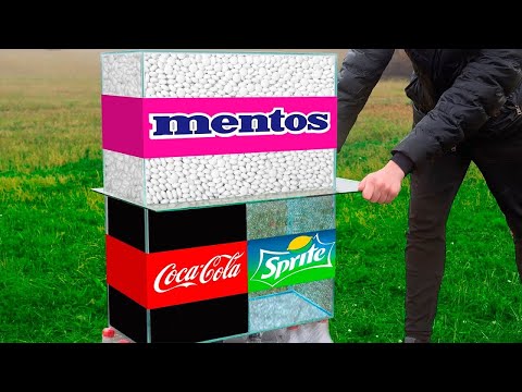 Experiment: Cola-cola VS Mentos in Giant Aquariums