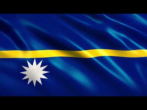 [10 Hours] Nauru Flag Waving - Video & Audio - Waving Flags