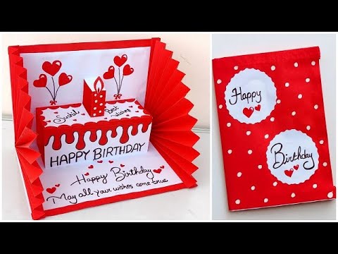 DIY : Happy Birthday greeting card for best friend / Birthday card ideas easy handmade / Pop up