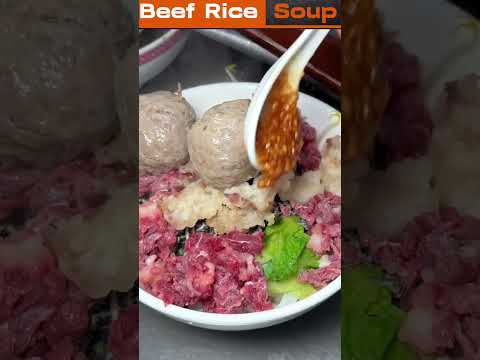 Beef rice soup in China #streetfoodlover