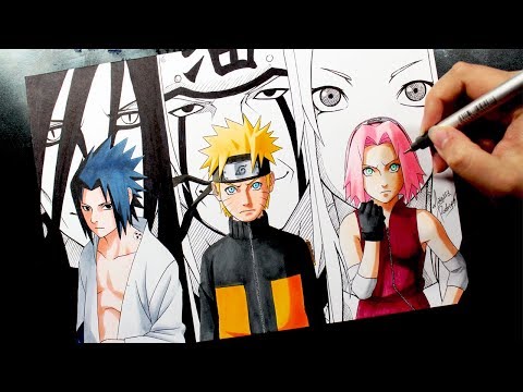 Speed Drawing - SASUKE | NARUTO | SAKURA + 3 SANNIN #NARUTUBRO