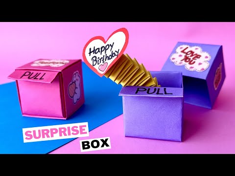 Birthday Surprise Box Idea/ How To Make Origami Surprise Box/ Origami Pop Out Box