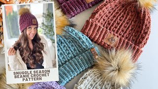 Snuggle Season Crochet Beanie - Free Crochet Hat Pattern in Newborn to Large Adult