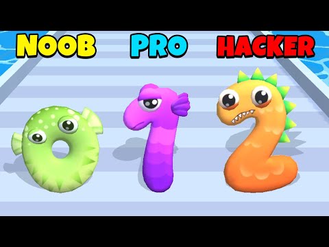 NOOB vs PRO vs HACKER - Number Run: Merge 3D Math