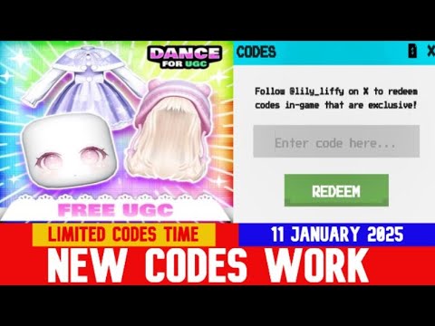 *NEW CODES 11/01/2025* Dance for UGC, ROBLOX | Expires in 18 Hours! | JANUARY 11, 2025