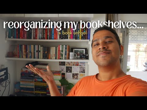 VLOG: re-organizing + cleaning my bookshelves + BOOK UNHAUL 📚